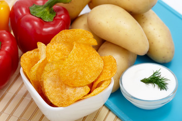 Potato chips with Peppers