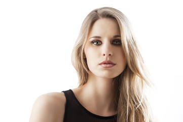 Fototapeta premium natural blond woman, she looks in to the lens