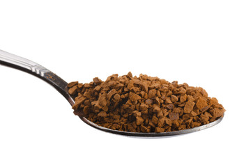 Teaspoon with granulated instant coffee