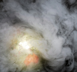 Earth hidden in smoke pollution, recycle