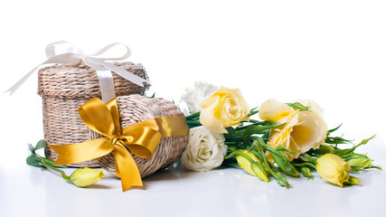 Two wicker gift boxes