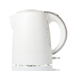 White electric kettle isolated on white