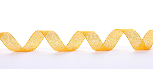 beautiful golden ribbon isolated on white