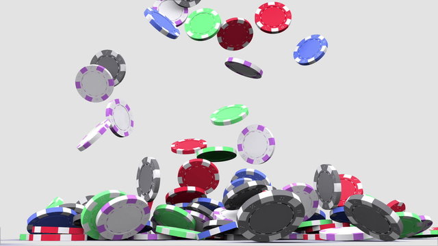 Chips randomly pouring into a heap