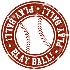 Play Ball Baseball Stamp