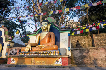 Statue of sitting Buddha in Kathmandu, Nepal