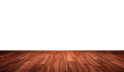 Holzboden an weisser Wand - Tropenholz