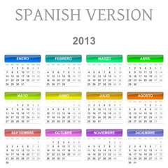 2013 Spanish vectorial calendar