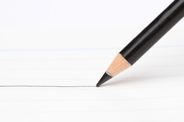 Drawing with a black pencil