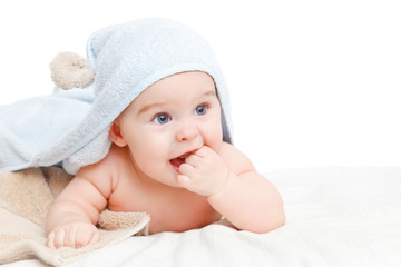 Cute crawling baby
