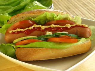 Hot dog, closeup