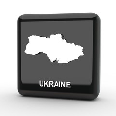 Button 3d Karte Ukraine schwarz