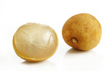 fresh longan on white background