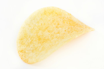 Potato chips on a white background