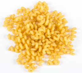 italian pasta (macaroni) isolated on white background