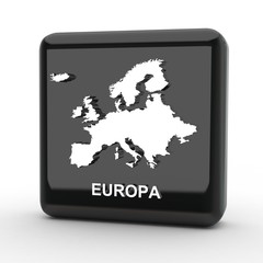 Button 3d Karte Europa schwarz