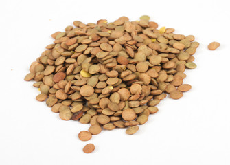 Lentils Isolated on White Background
