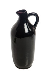 Black jug for wine, it is isolated on white