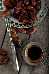 Dried fruits with a coffee