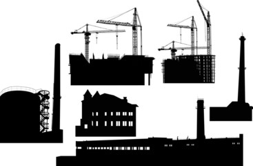 industrial buildings and cranes collection