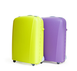 two suitcases on white