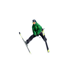 salto su fondo bianco