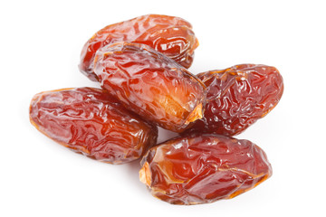 Date fruit isolated on white background.