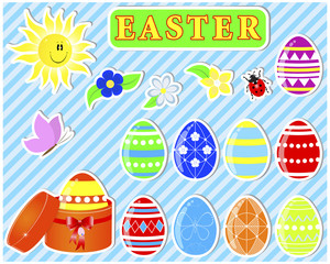 Set of easter stickers.