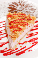 cake with strawberry ice cream