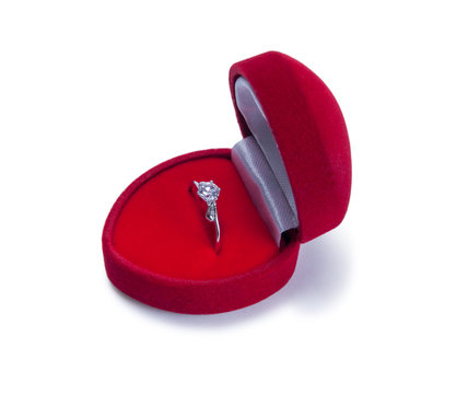 image of wedding rings in a gift box