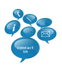 contact signs in blue