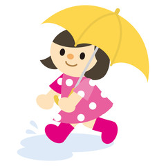 傘をさした女の子