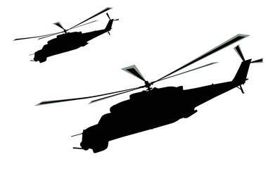 Flying helicopters silhouette - 40220492