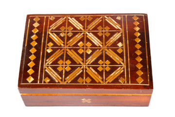 old wooden  jewelry box