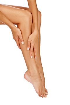woman tanned legs