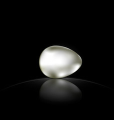 black background silver egg