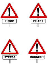 Schild Stress Infakt Risiko Burnout