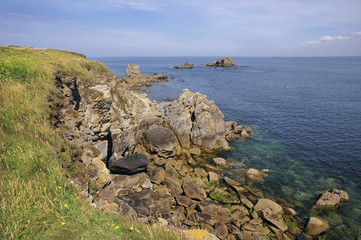 Rocky coastline of Quiberon in France