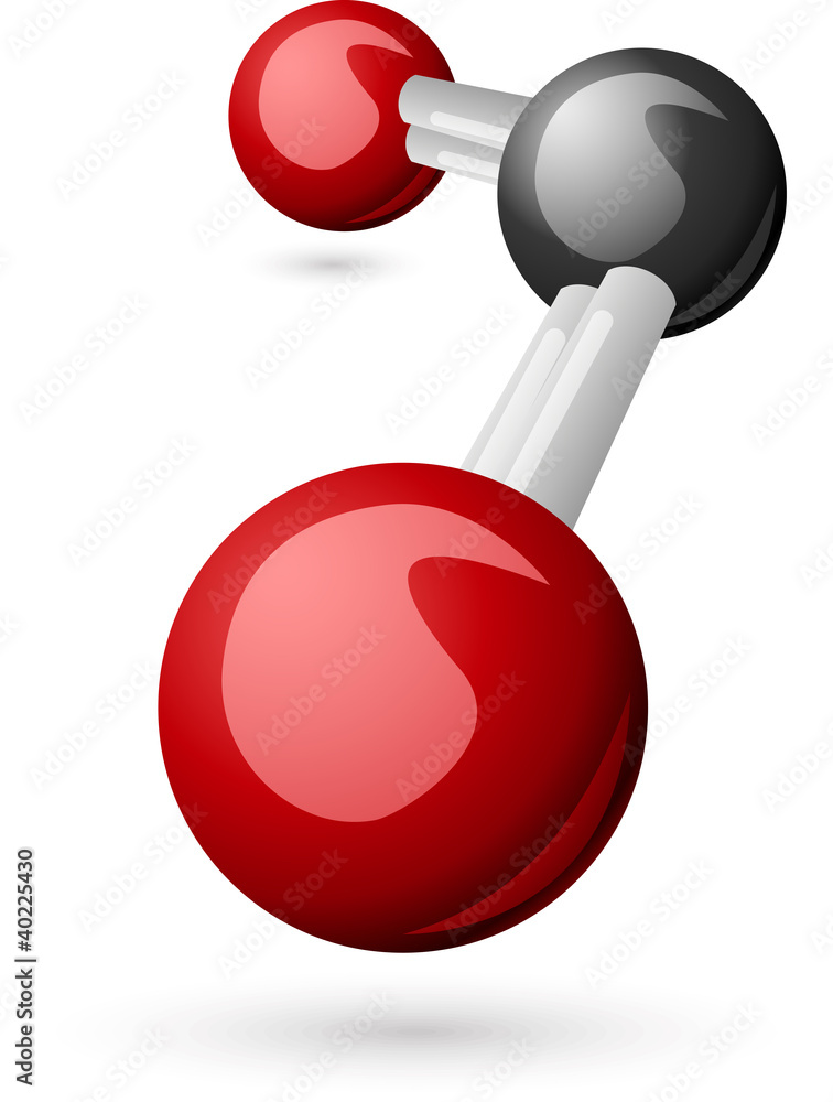 Wall mural CO2 Carbon Dioxide molecule