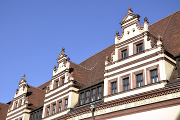 Fototapeta na wymiar Leipzig Renaissance Bau - Detail Rathaus