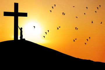 Man worship the cross