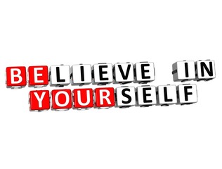 3D Believe in Yourself text