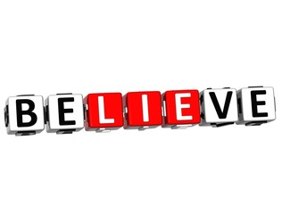 3D Believe in Yourself text