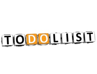 Fototapeta premium 3D To Do List Cube text