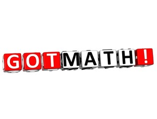 3D Got Math Cube text