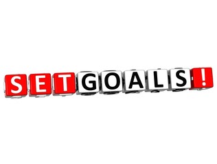 3D Set Goals Cube text