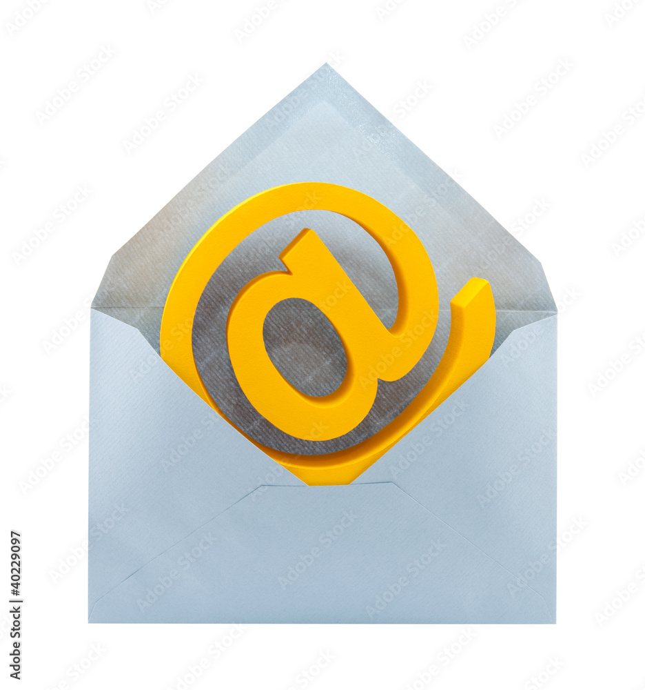 Poster e-mail symbol and envelope with clipping path