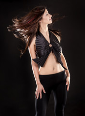 Fototapeta premium brunette in black