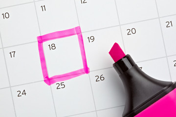 calendar marked important year