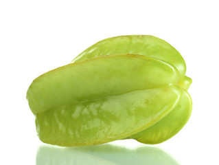 fresh carambola isolated on  white